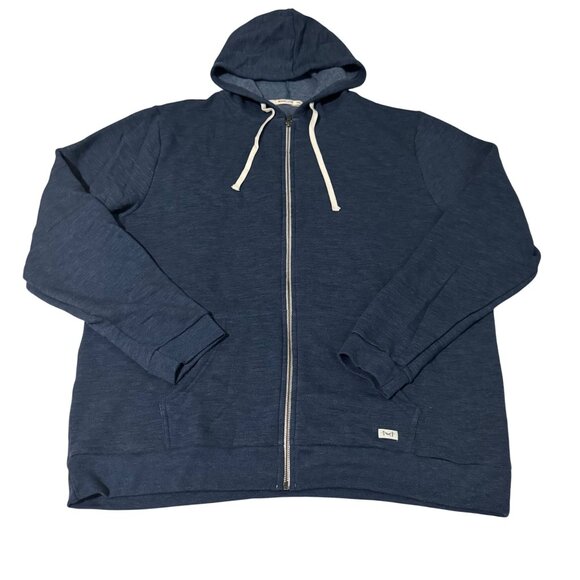 Marine Layer afternoon Zip-Up Hoodie With Drawstrings size XXL Navy Blue Mens - Picture 2 of 12